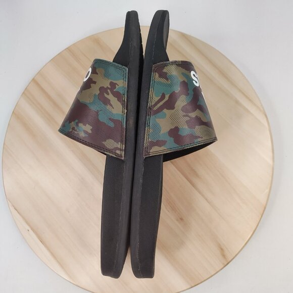 Adidas Adilette Comfort Camo Black Green Brown Slides Sandals GW9647 Men US 11 - Picture 9 of 12